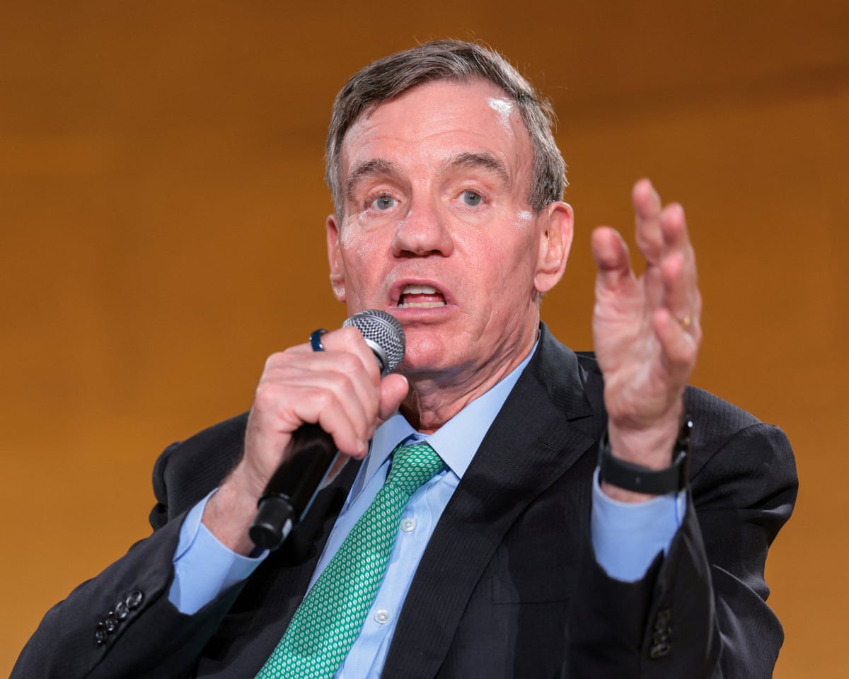 Mark Warner speaks during the 2026 Infrastructure Summit of government officials, corporate executives, and labor leaders, Washington DC, 11 March 2026.