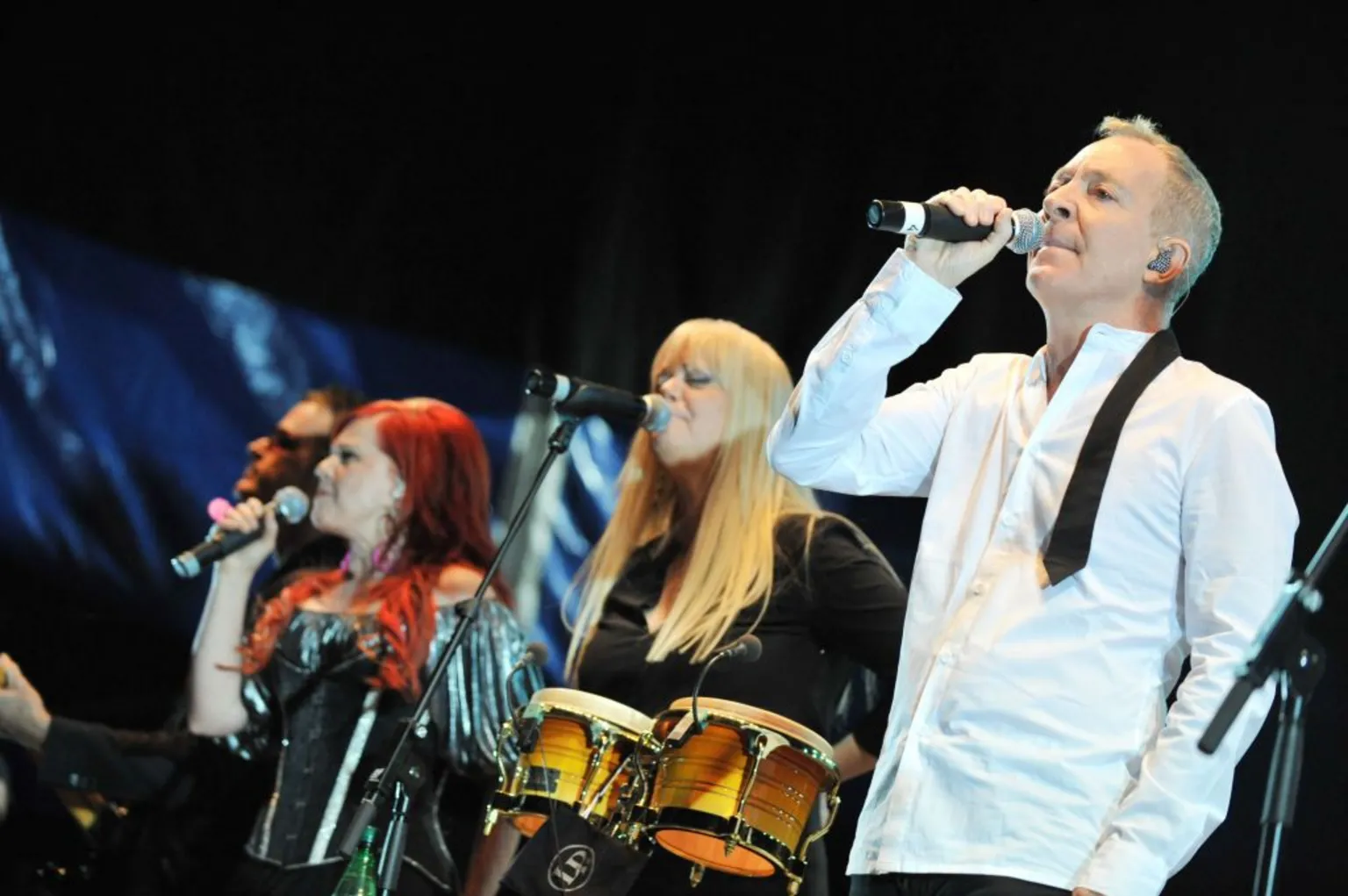  The B-52s pictured in concert in 2019