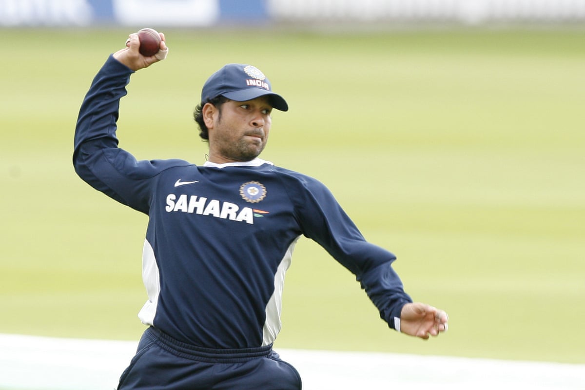 India's Sachin Tendulkar throws a ball during their practice session at Lord's in 2007