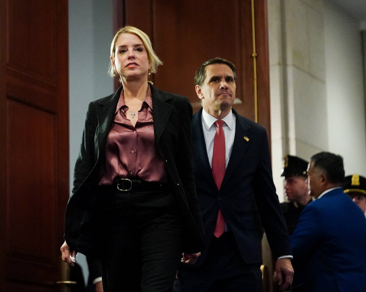 Pam Bondi and Todd Blanche after the closed-door briefing