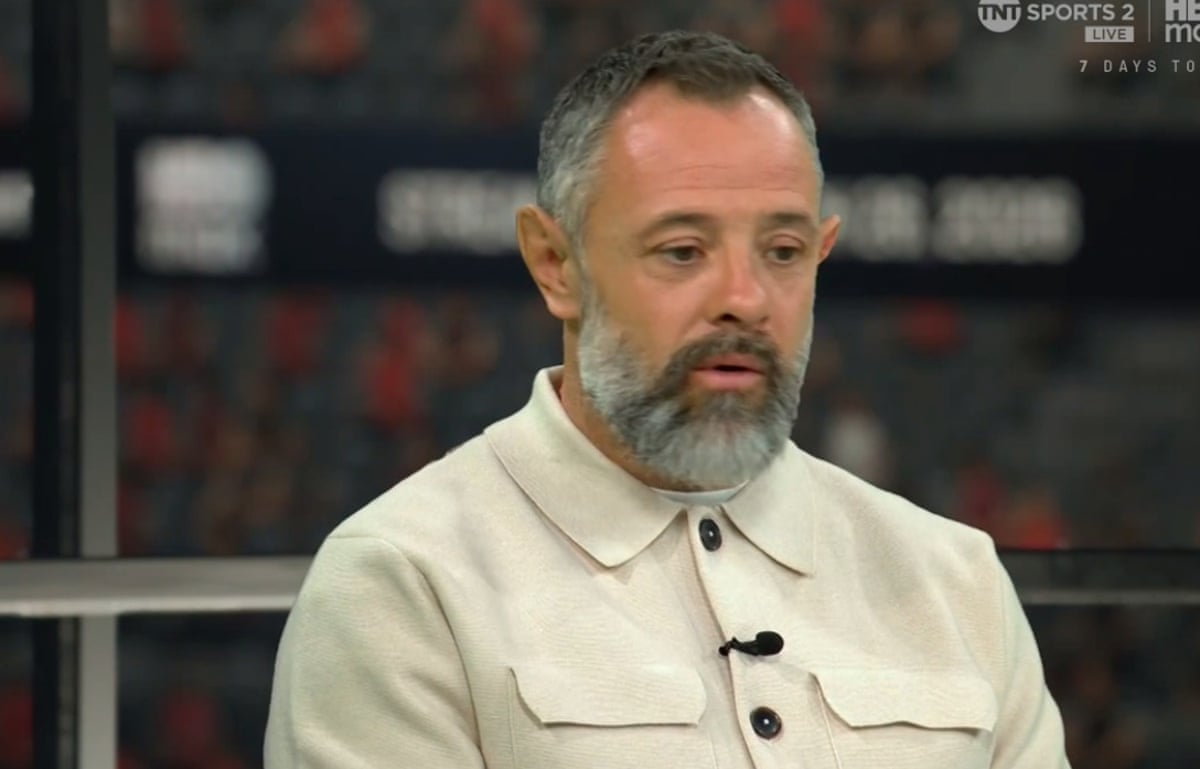 Andy reid in cream overshirt