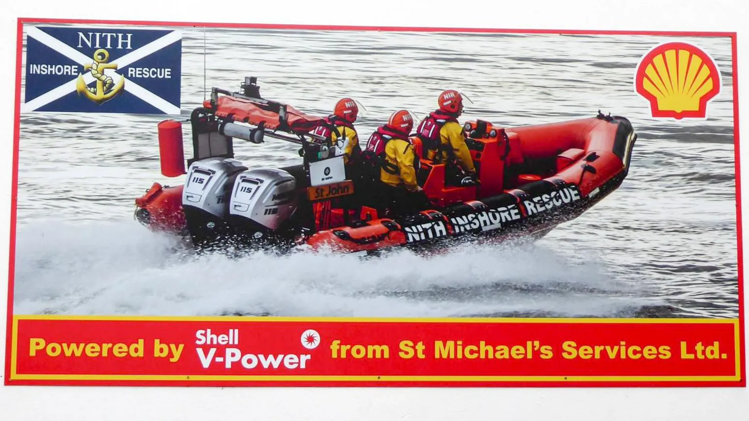 Russel Wills An advert for Nith Inshore Rescue and its deal with St Michael's Services