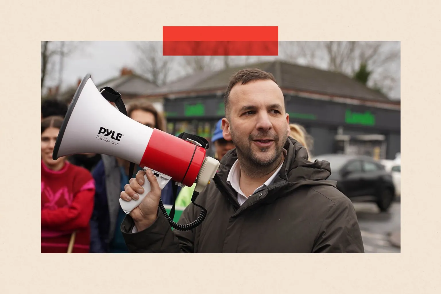 Anadolu via Green Party leader Zack Polanski with a megaphone 