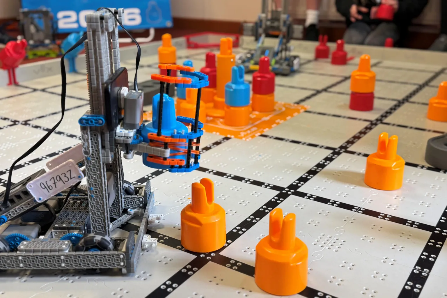 A robot made my primary children in action