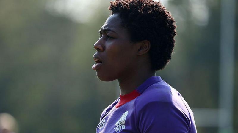 A profile picture of Christiana Balogun in an England shirt