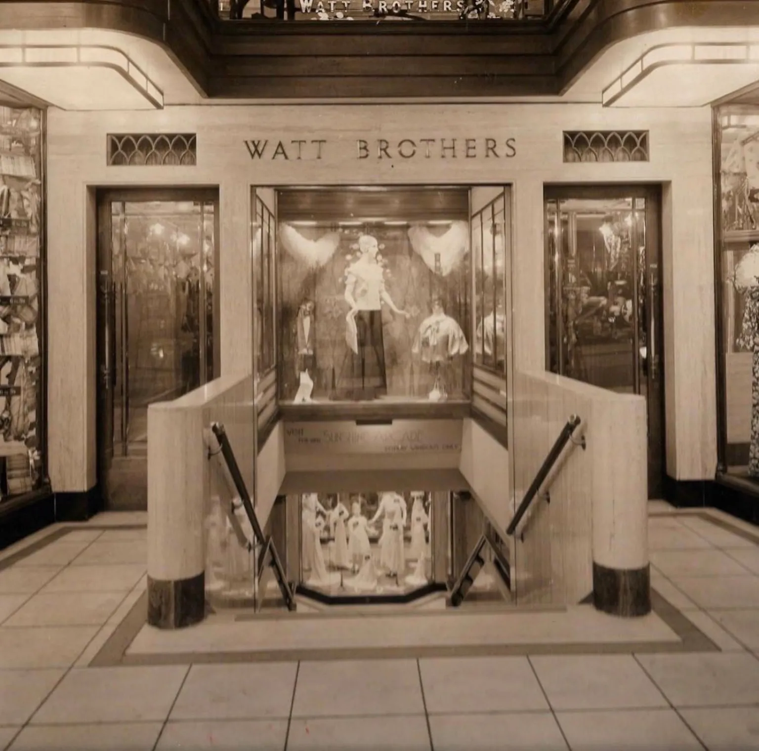 Watt Brothers The old entrance of the Watt Brother's building in the 1930s