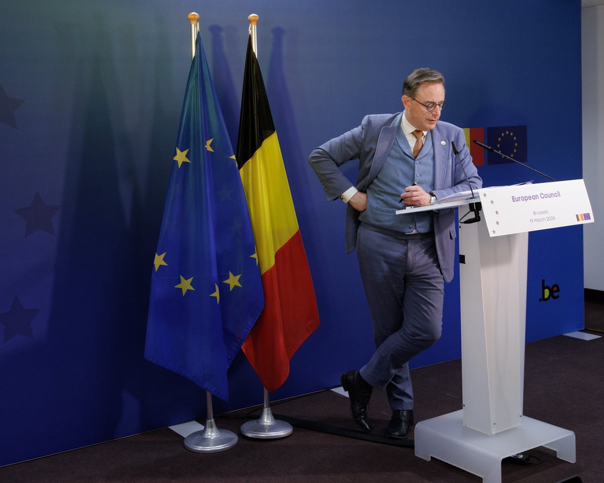 Belgian prime minister Bart De Wever speaks to the media during a press conference concluding a formal meeting of the members of the European Council in Brussels, Belgium.