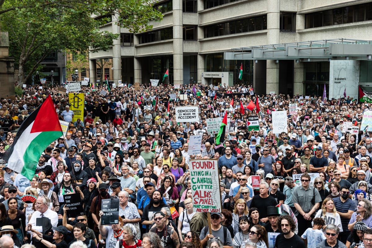 The protest at Sydney’s town hall in February