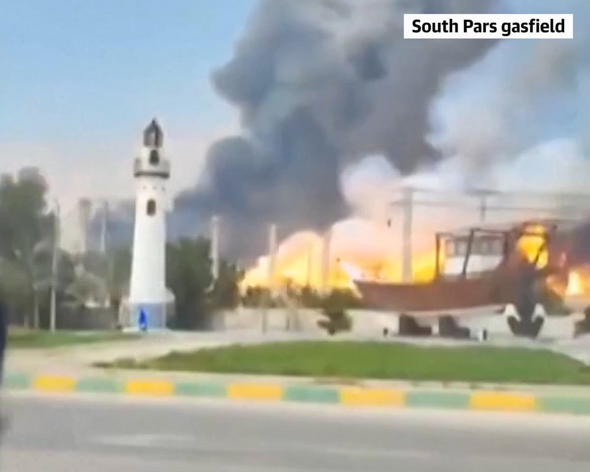 Large fire at South Pars gasfield after Israeli strike