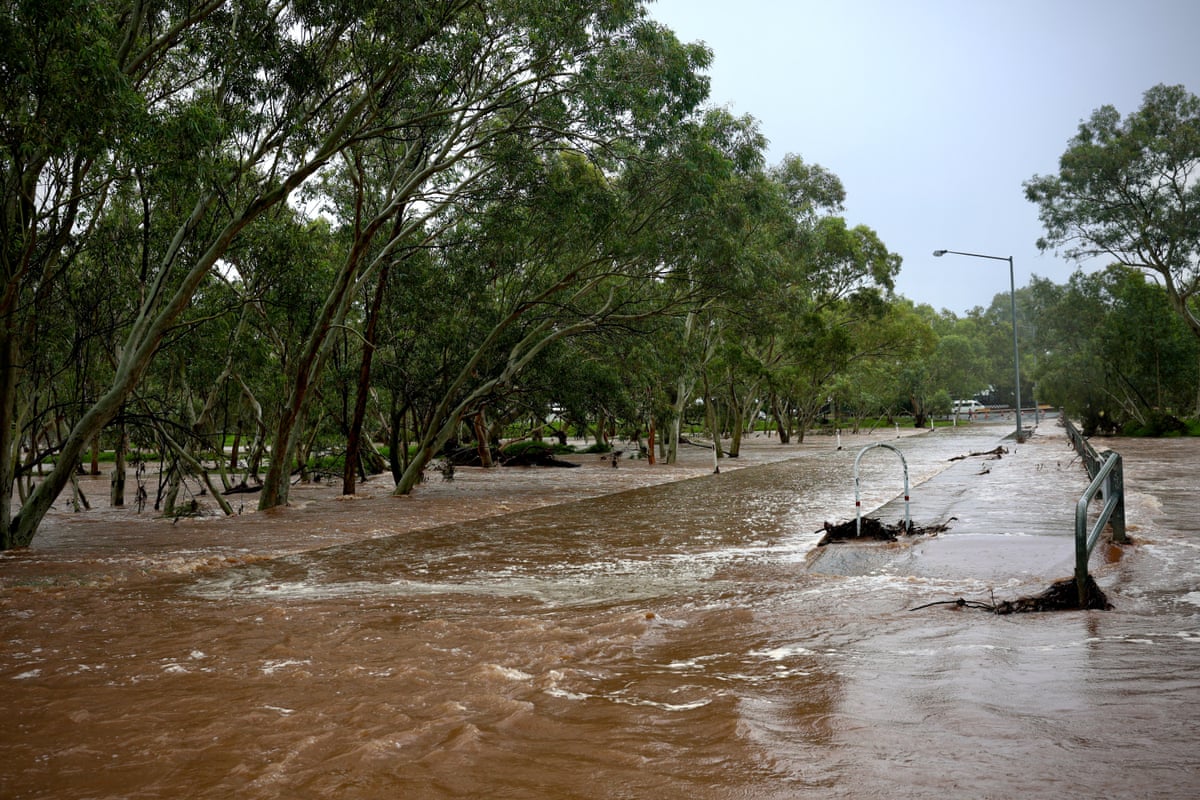 The Todd River in Alice Springs is again threatening to break its banks after heavy rainfall.