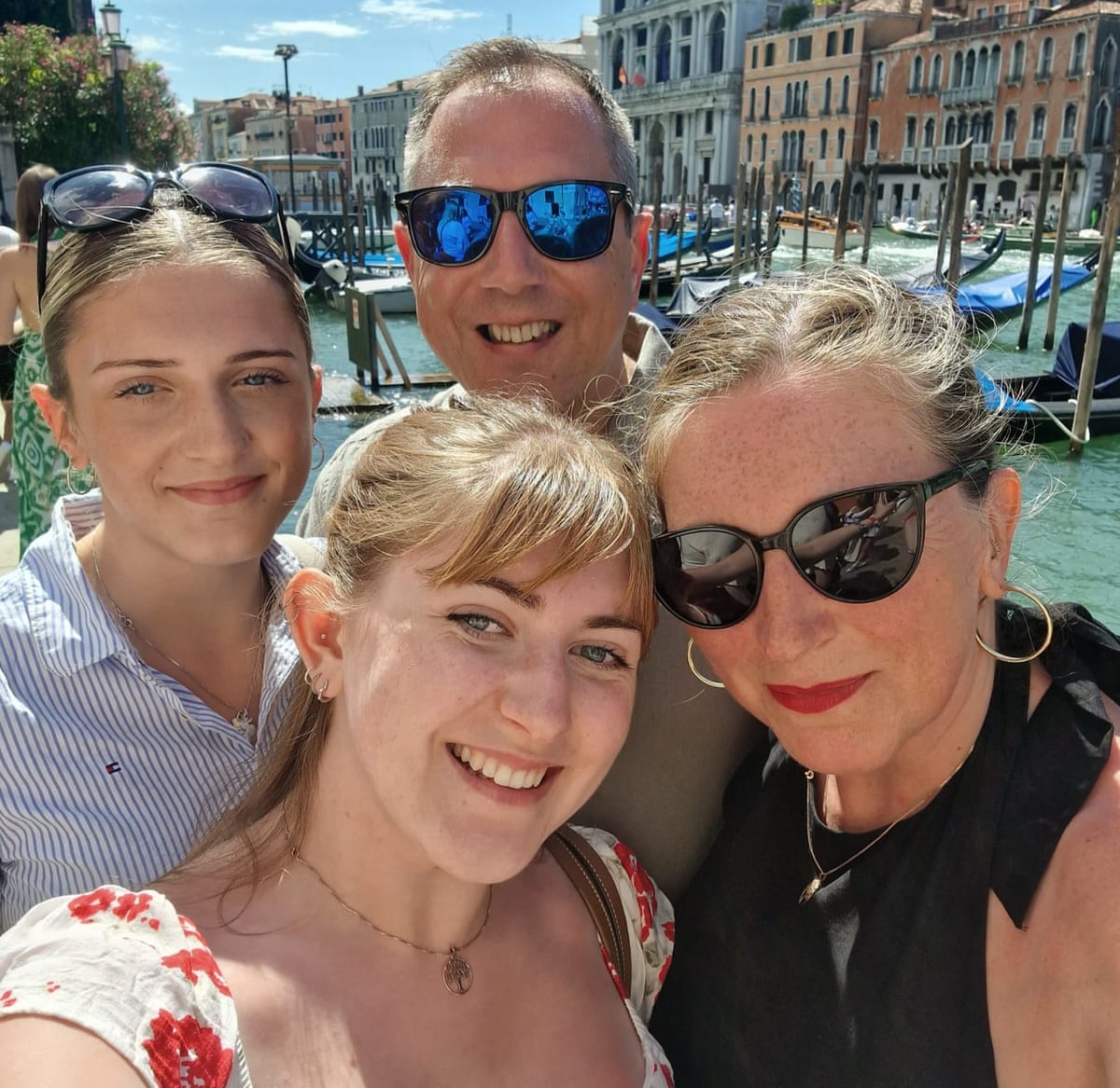 Juliette, Michael, Rebecca and Florence Kenny on holiday.