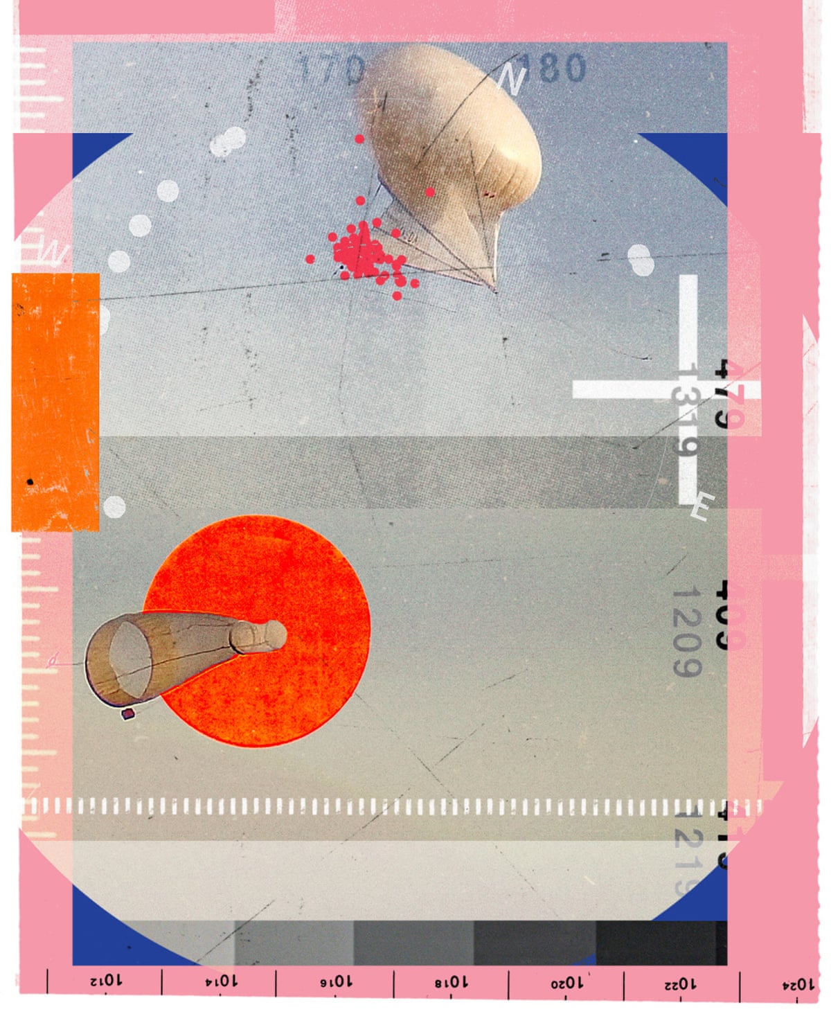 Flying balloon and net for catching insects in the air