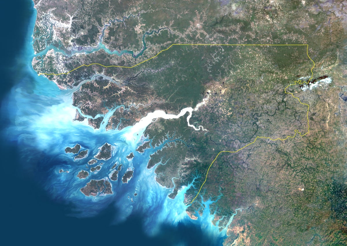 A satellite view of Guinea-Bissau