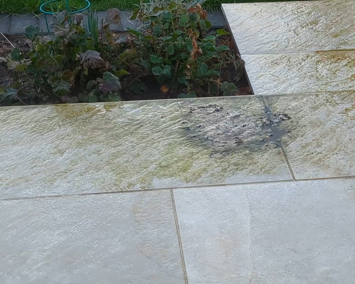Our tester’s well-trodden patio put the pressure washers’ performance to the test
