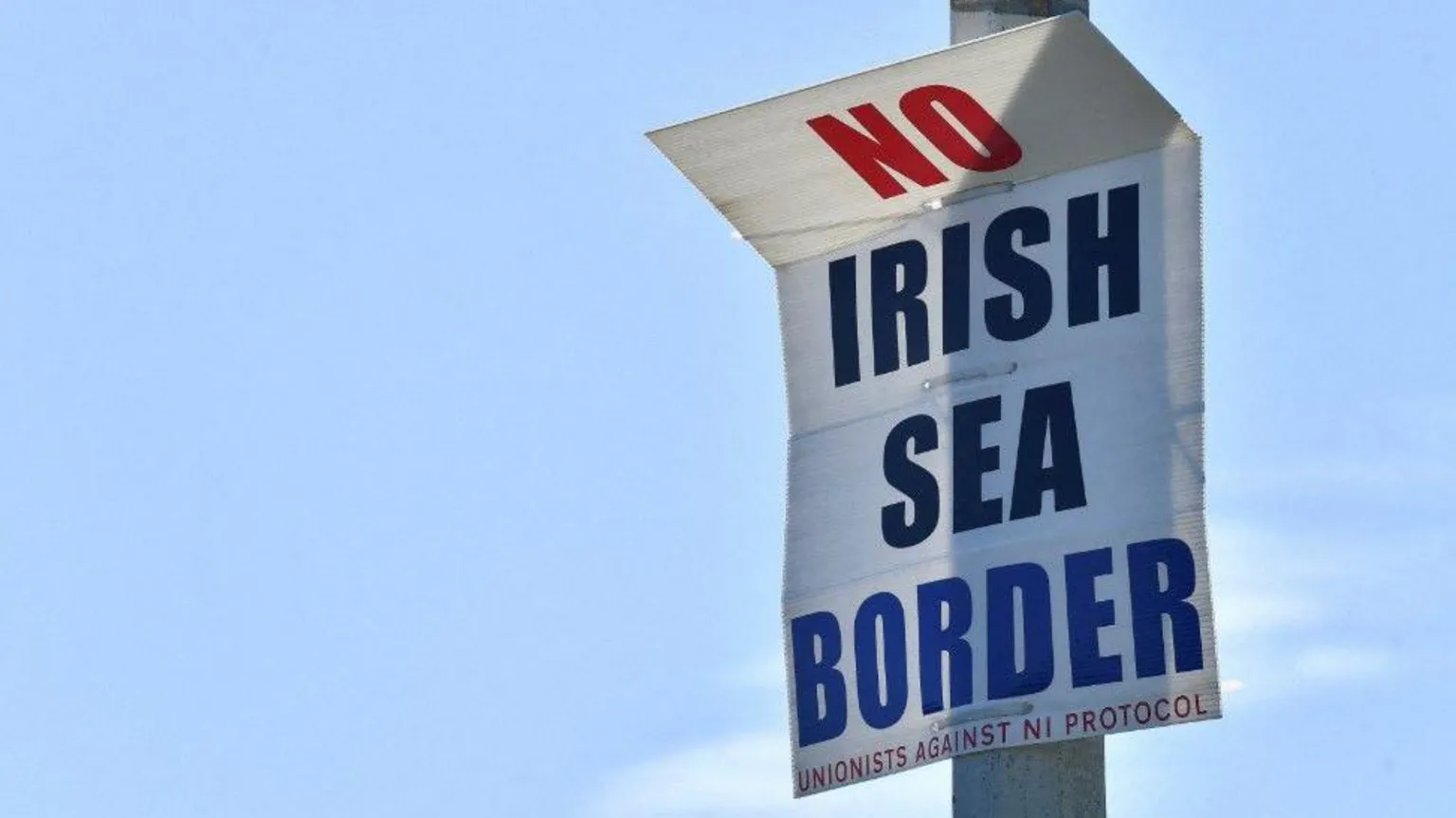  A white poster reading 