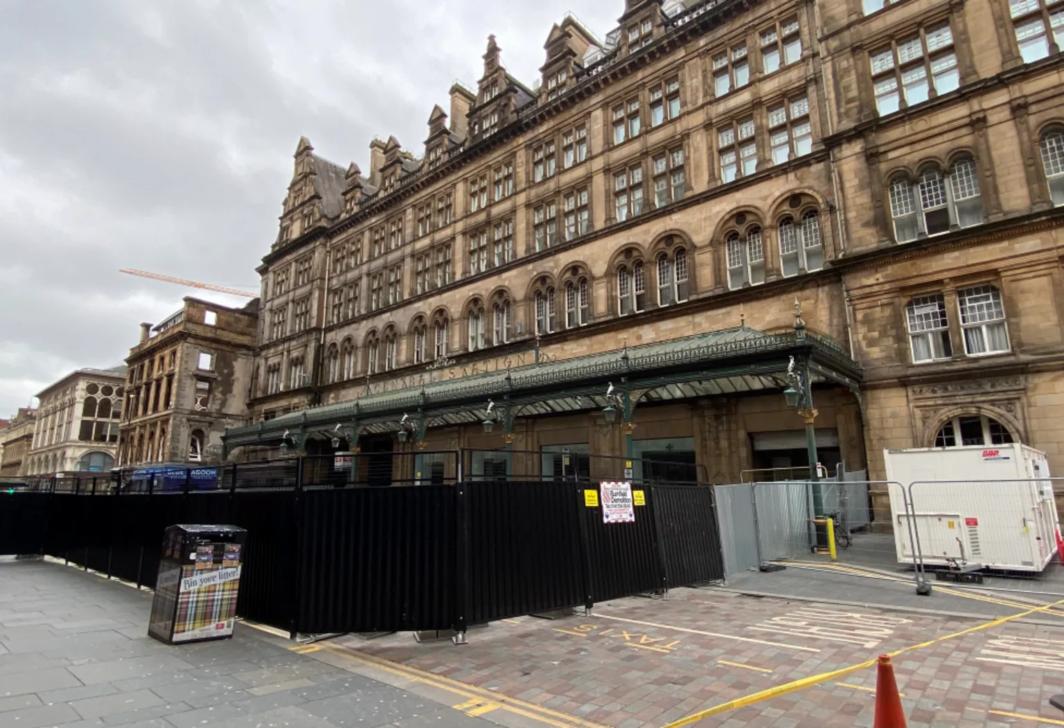 Glasgow Central station will boards around its main entrance