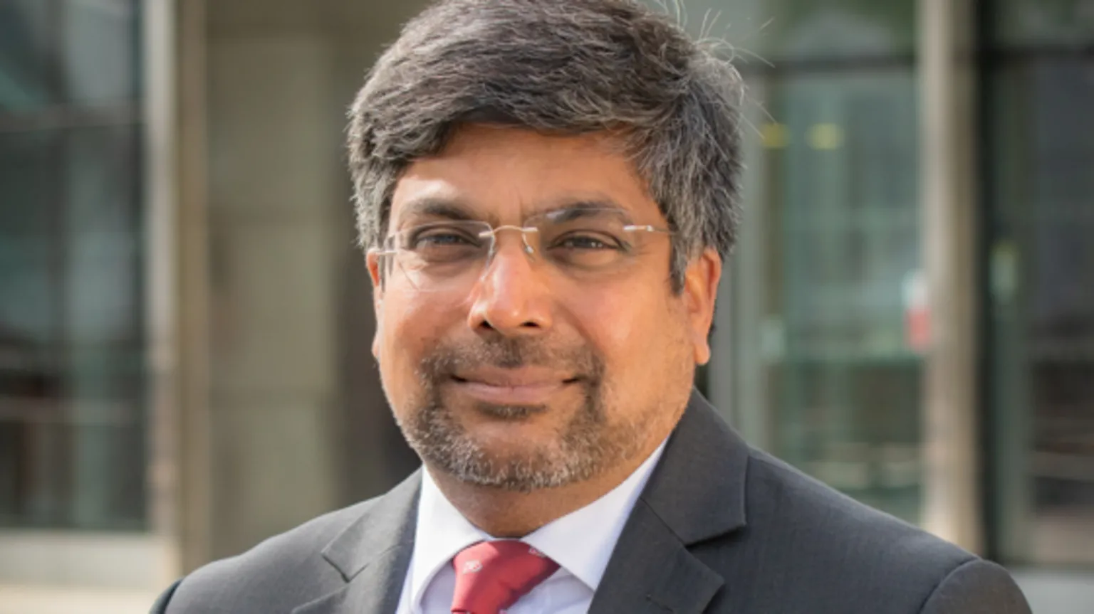 University of Leicester Prof Nishan Canagarajah outside the University of Leicester