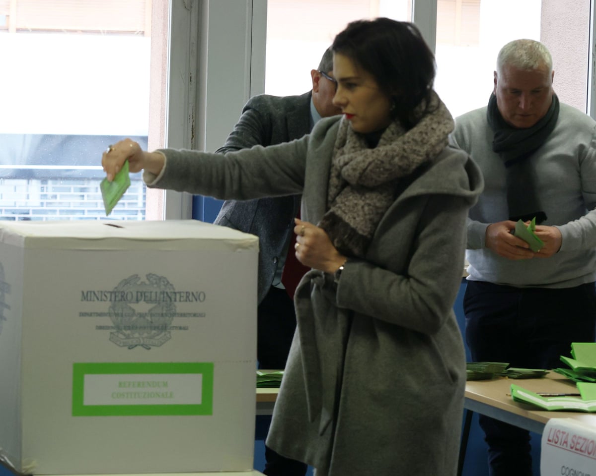 Voters cast their ballots in the Italian judiciary reform referendum.