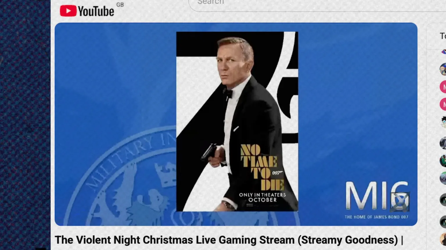BBC / YouTube A screenshot of a YouTube thumbnail that shows a promotional poster of Daniel Craig posing as the character James Bond.