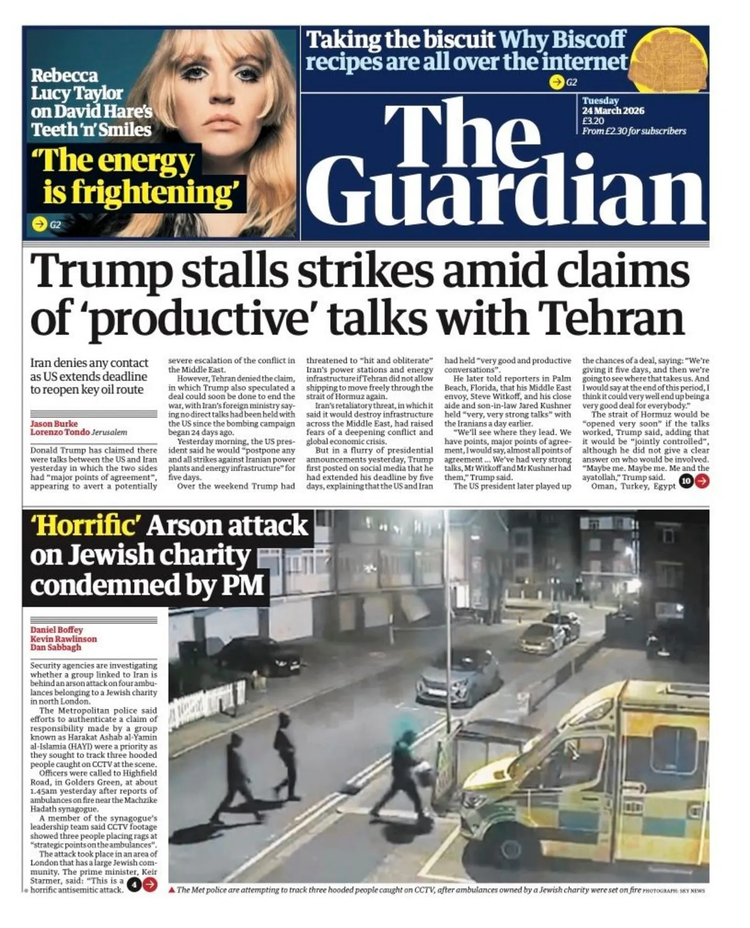 The headline on the front page of reads: 