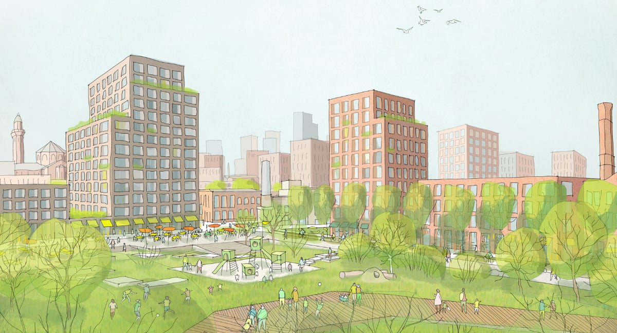 An early artist’s impression of the proposed SRF development.