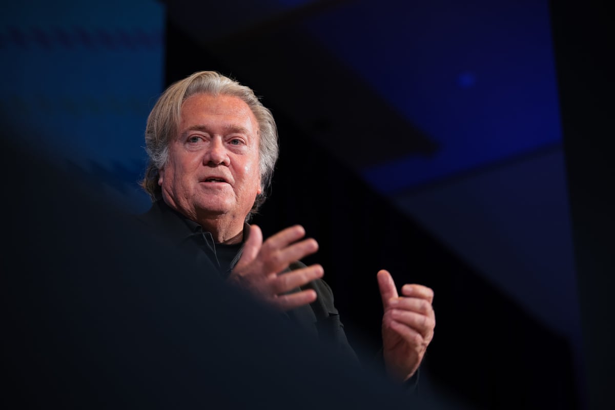 Steve Bannon speaks during the Semafor World Economy Summit 2025 at Conrad Washington on April 23, 2025 in Washington, DC.