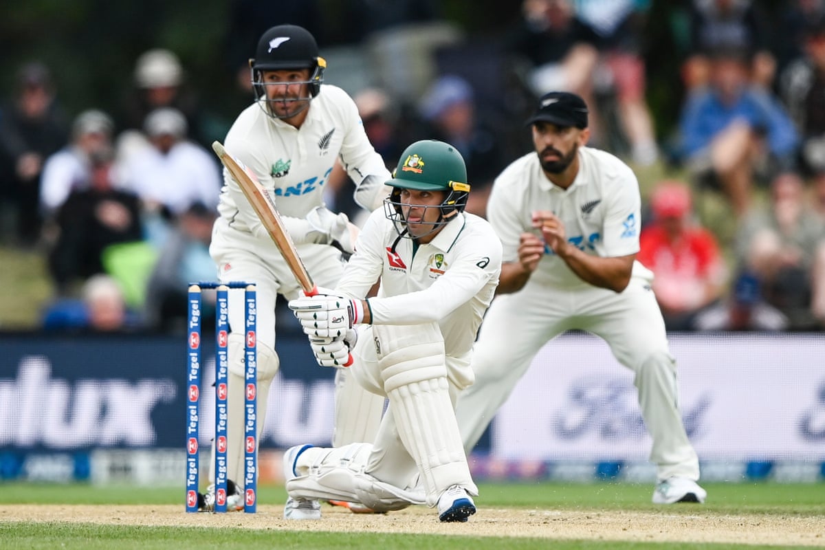 Alex Carey bats against New Zealand in 2024.