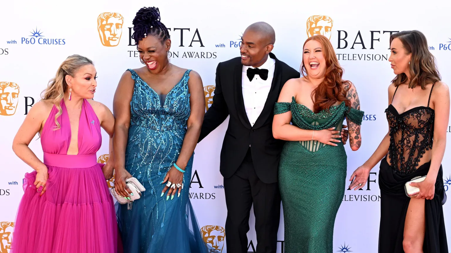  (Left to right) Mel Schilling, Charlene Douglas, Paul C Brunson, Jay Howard and Ella Morgan pictured together at the 2024 Bafta TV Awards in London