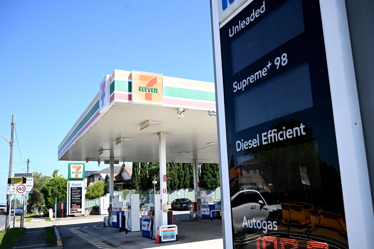 A petrol station with price signage blacked out at Rockdale in Sydney on Wednesday.