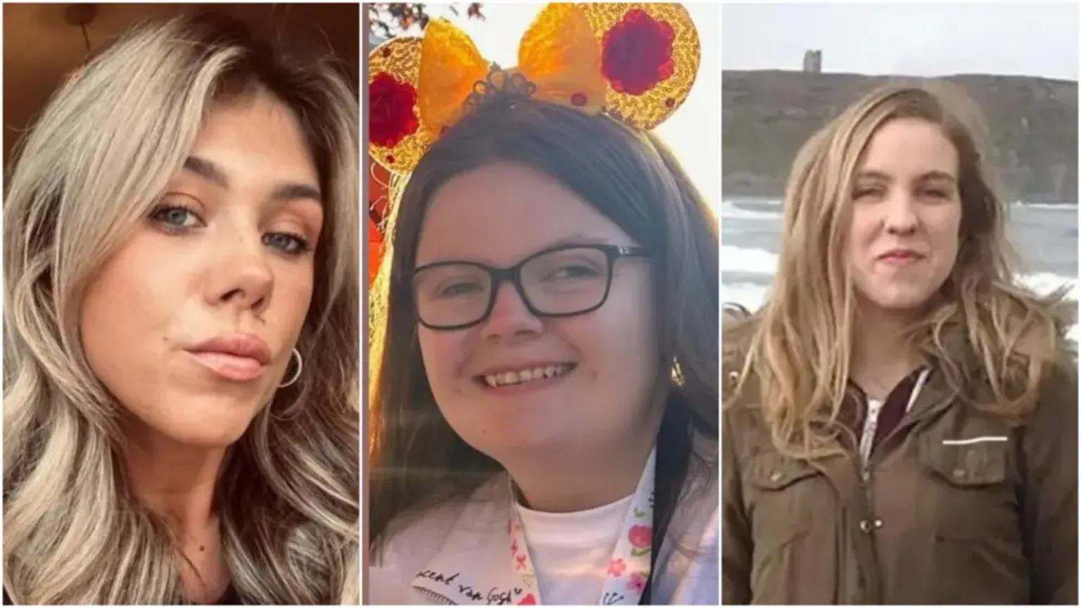 Family pictures Amy Doherty, Ellie Flanagan and Natalie McNally, pictured side by side 