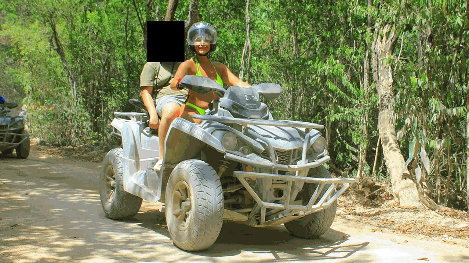 Department for Work and Pensions Catherine Wieland on a quadbike in Mexico.