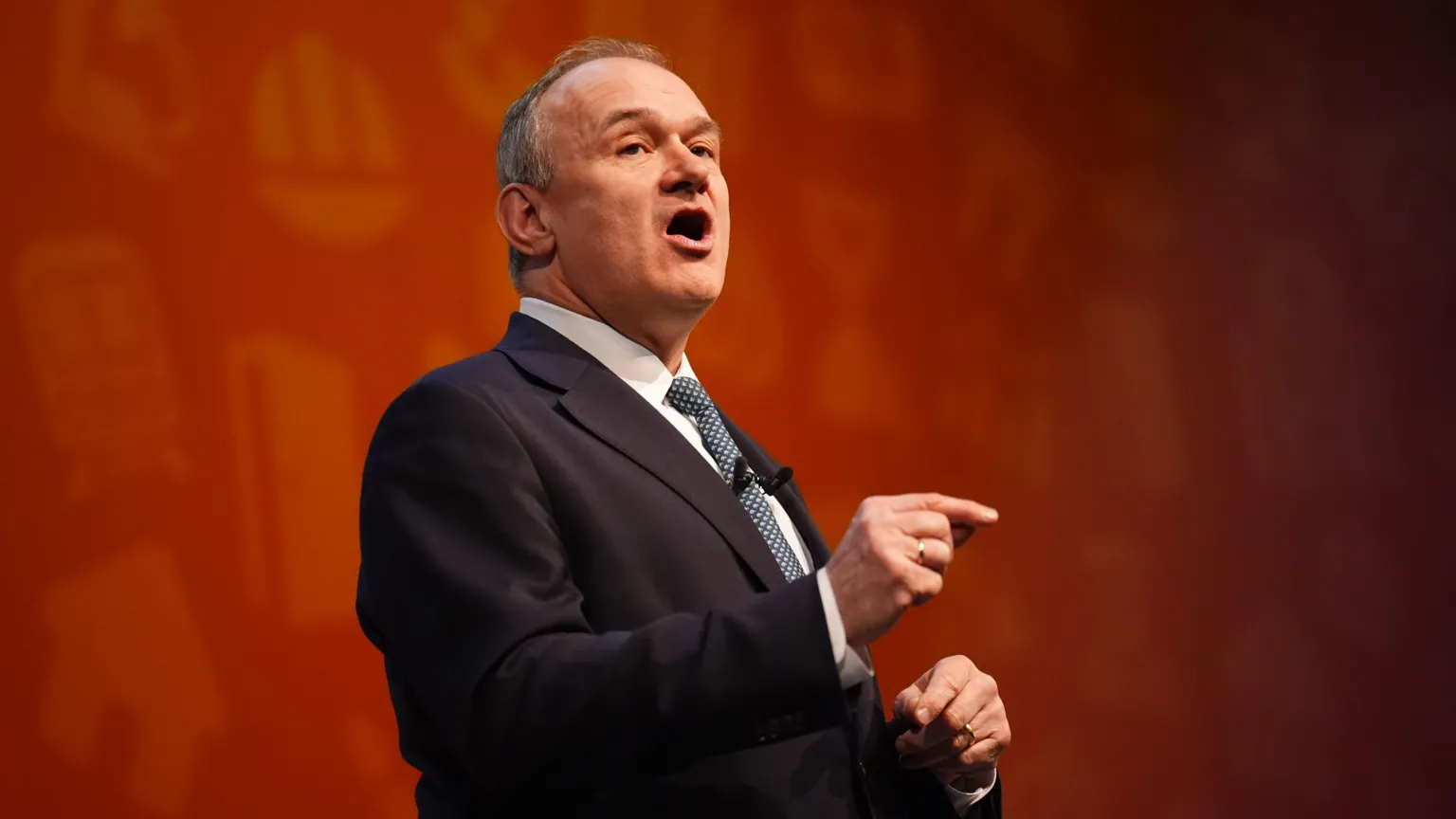  Liberal Democrat Leader Sir Ed Davey speaking during the Liberal Democrats spring conference in York.