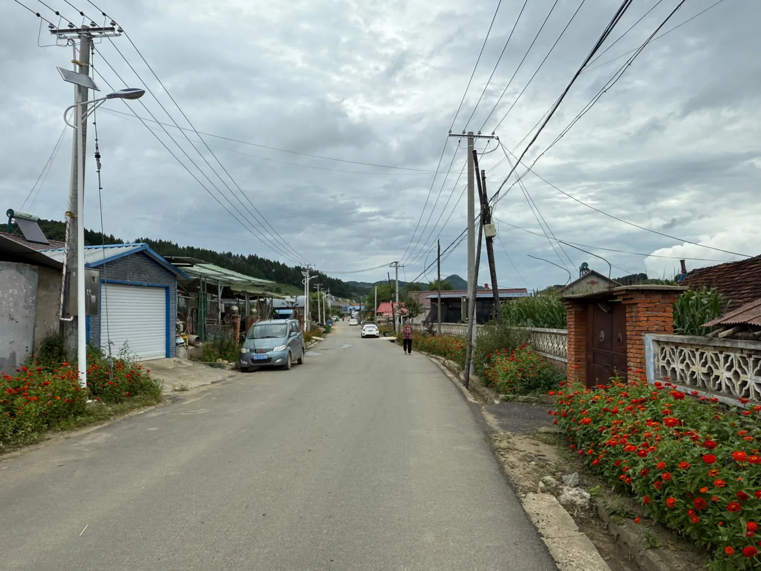 Handout A picture of a quiet countryside street in China on a cloudy day