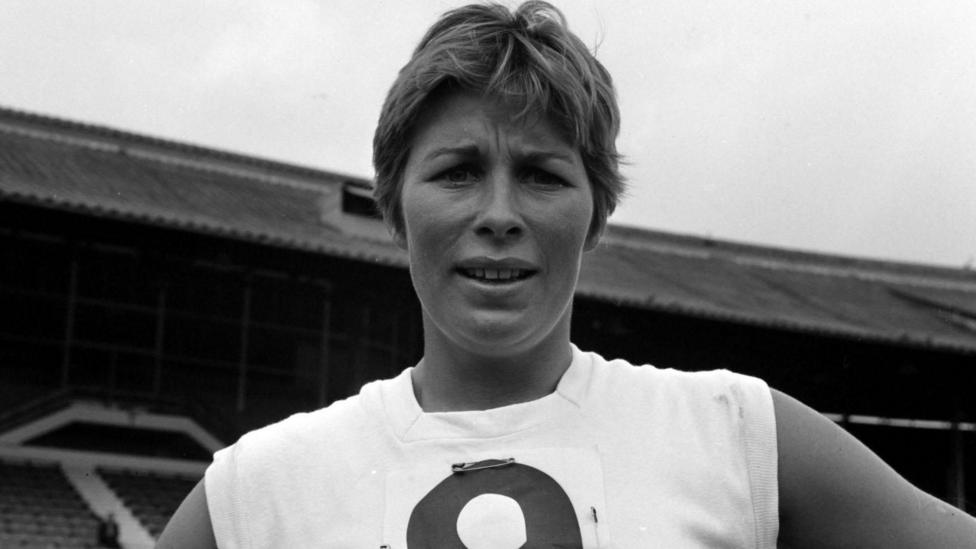 Mary Rand poses for the camera