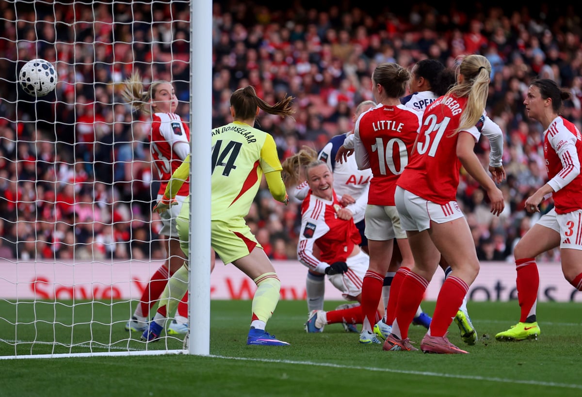 Frida Maanum falls as concedes an own goal.