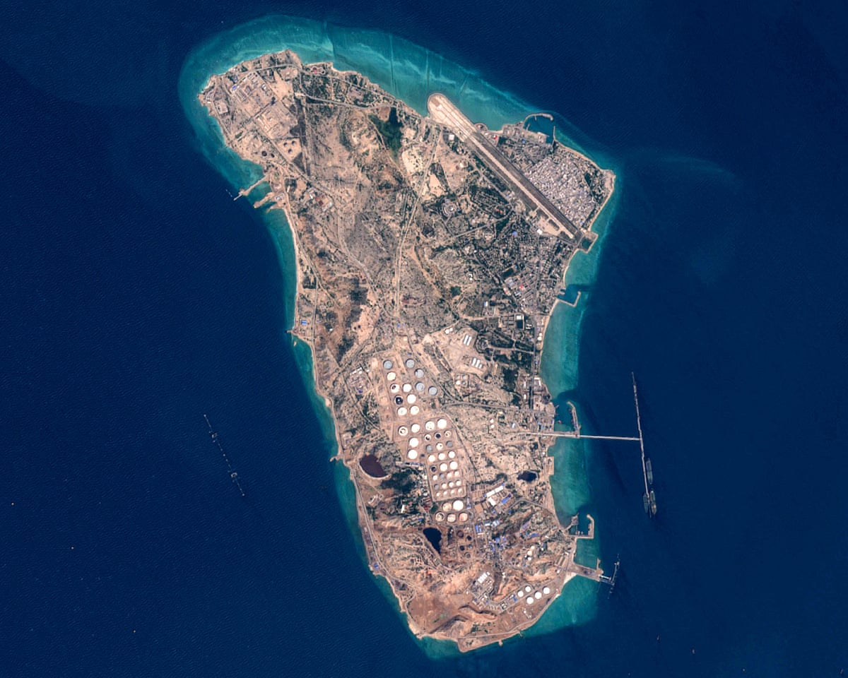 Kharg Island in a satellite image