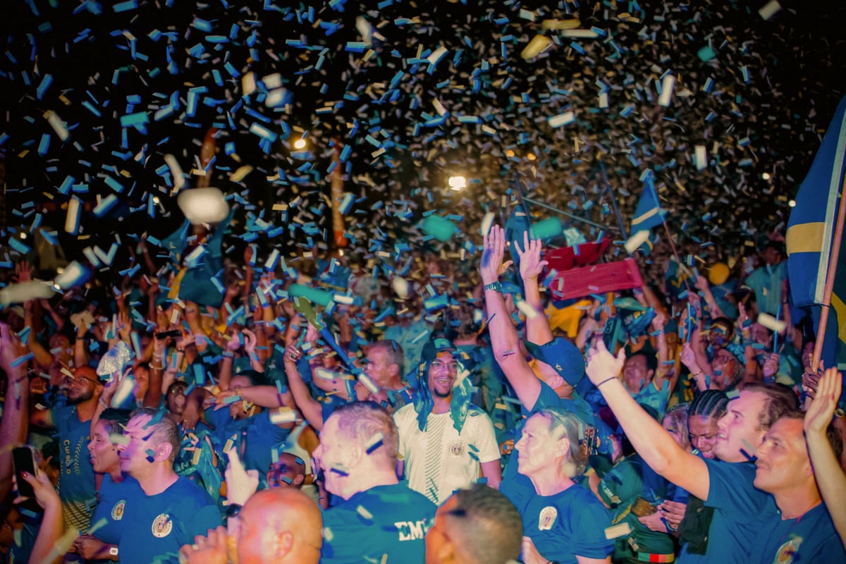 Curaçao fans in Willemstad react as they watch qualifier against Jamaica unfold in Kingston at the end of last year.