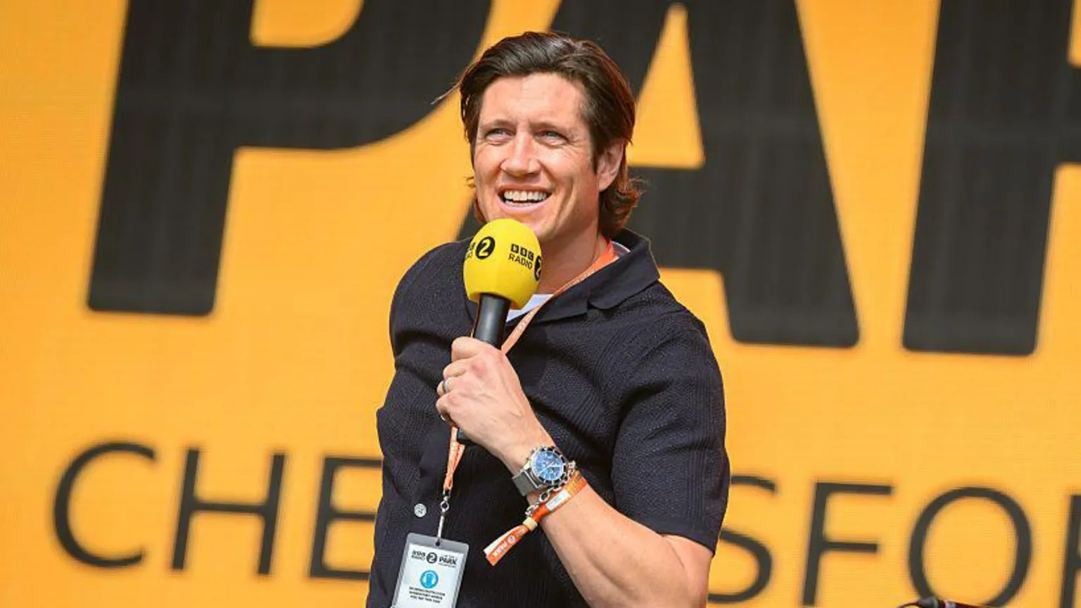 Vernon Kay onstage during Radio 2 In The Park at Hylands Park on September 7, 2025 in Chelmsford, England.
