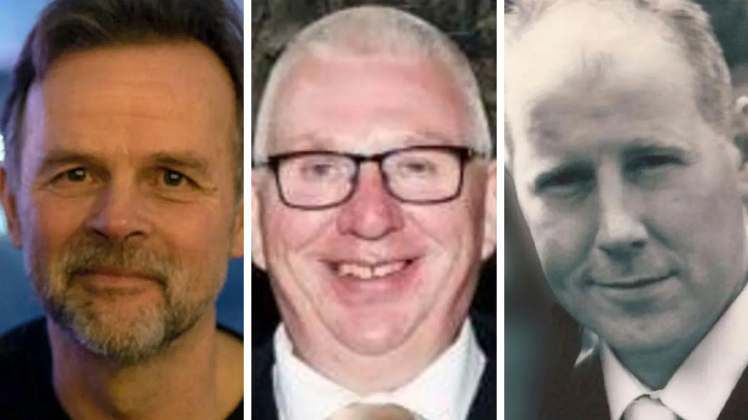 Christopher Stuchbury, Donald Dinnie and Brett McCullough - three men smiling at the camera in individual images.