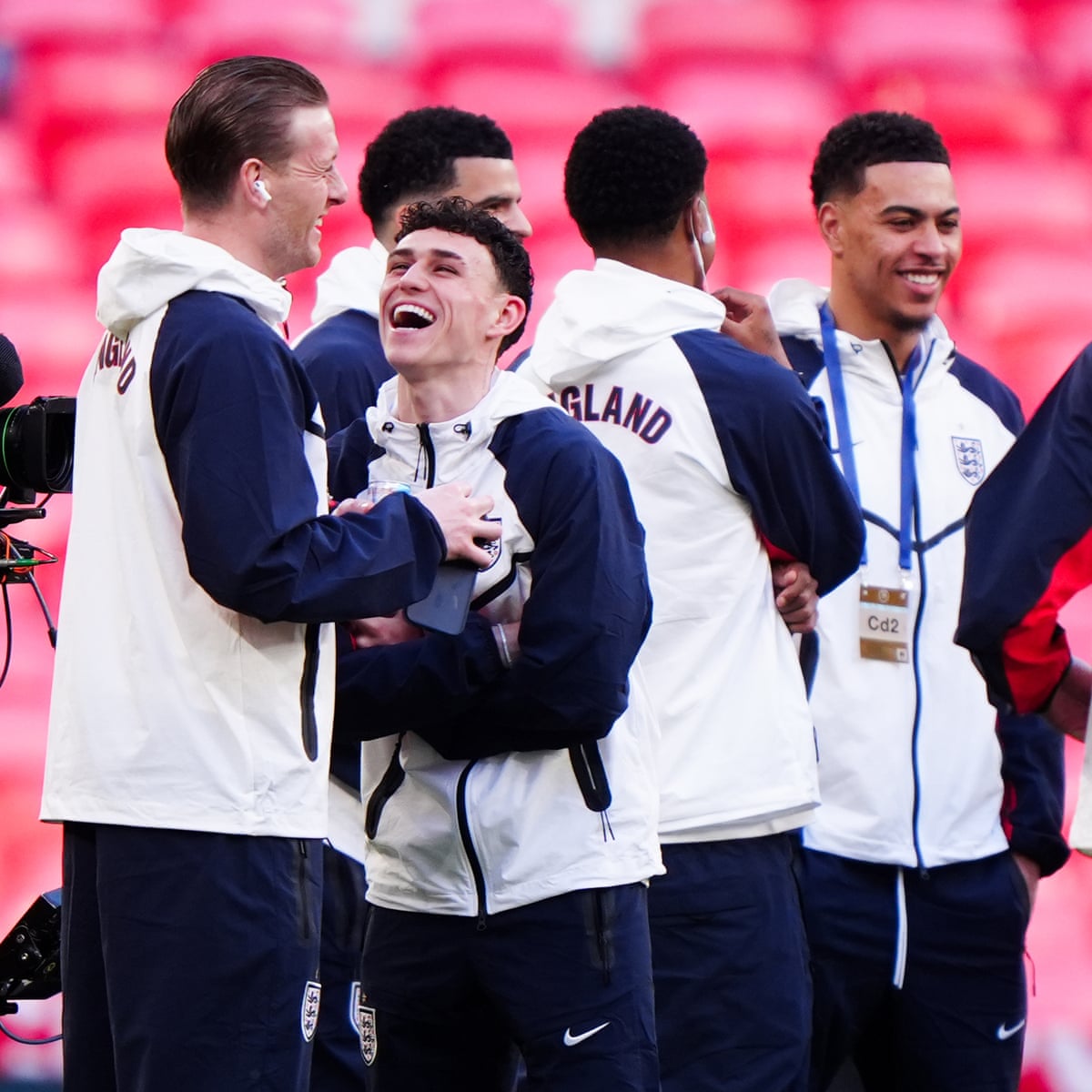 England’s Jordan Pickford and Phil Foden