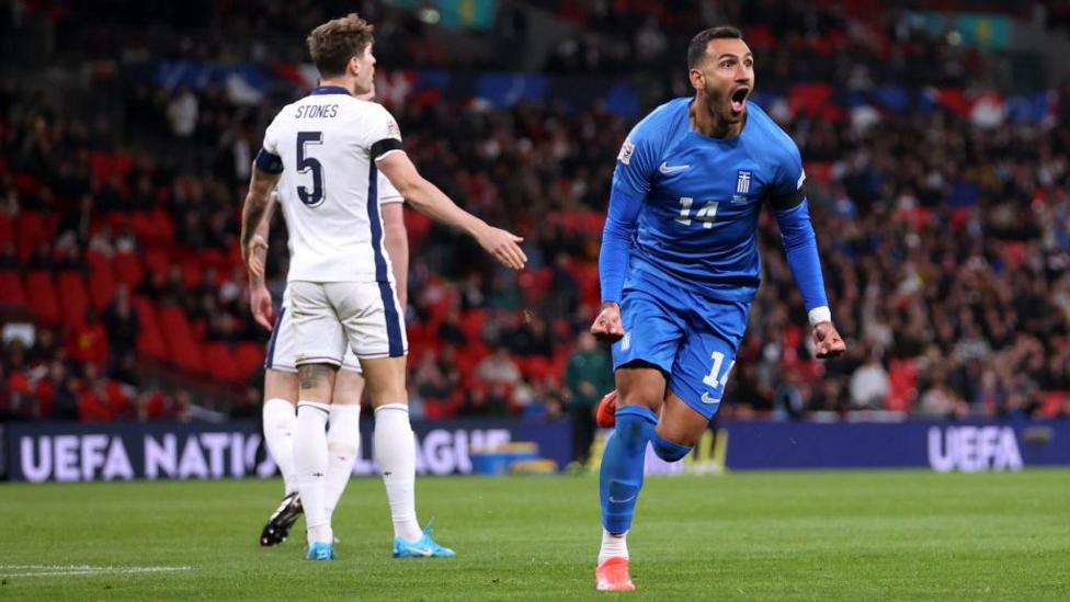 A Greece player celebrates