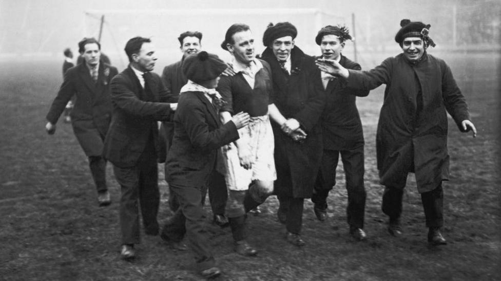 England players defeated by Scotland in 1928