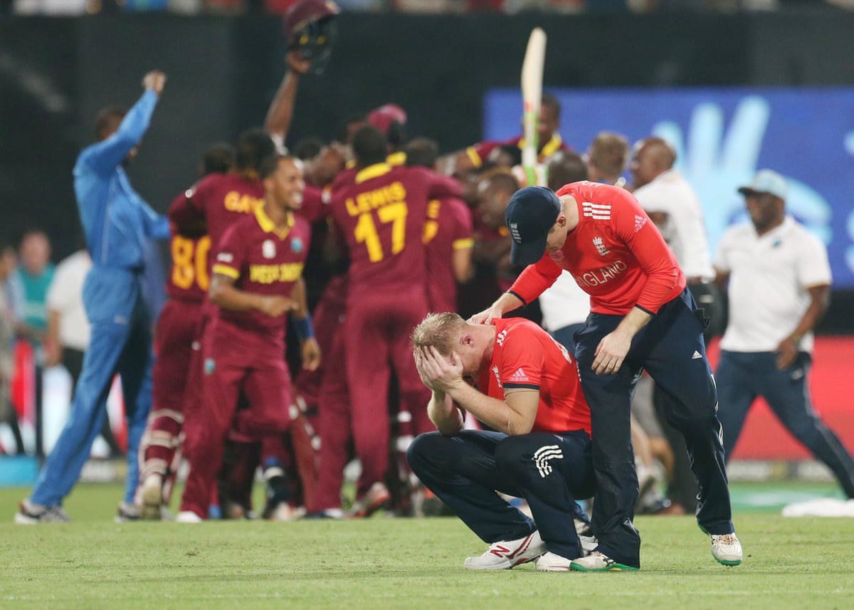 England’s Ben Stokes is consoled by his captain Eoin Morgan after the World Twenty20 final in 2016