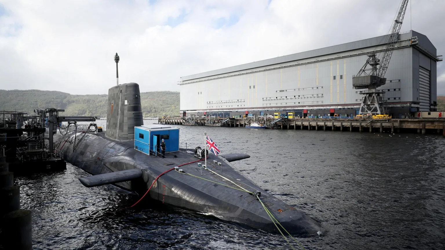  A Vanguard-class nuclear submarine at HM Naval Base Clyde, Faslane