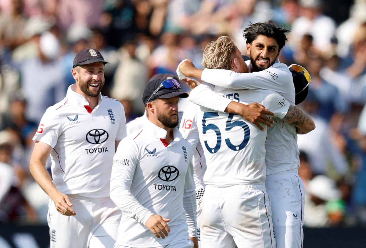 Ben Stokes hugs Shoaib Bashir after his dismissal of Mohammed Siraj won July’s third Test against India at Lord’s