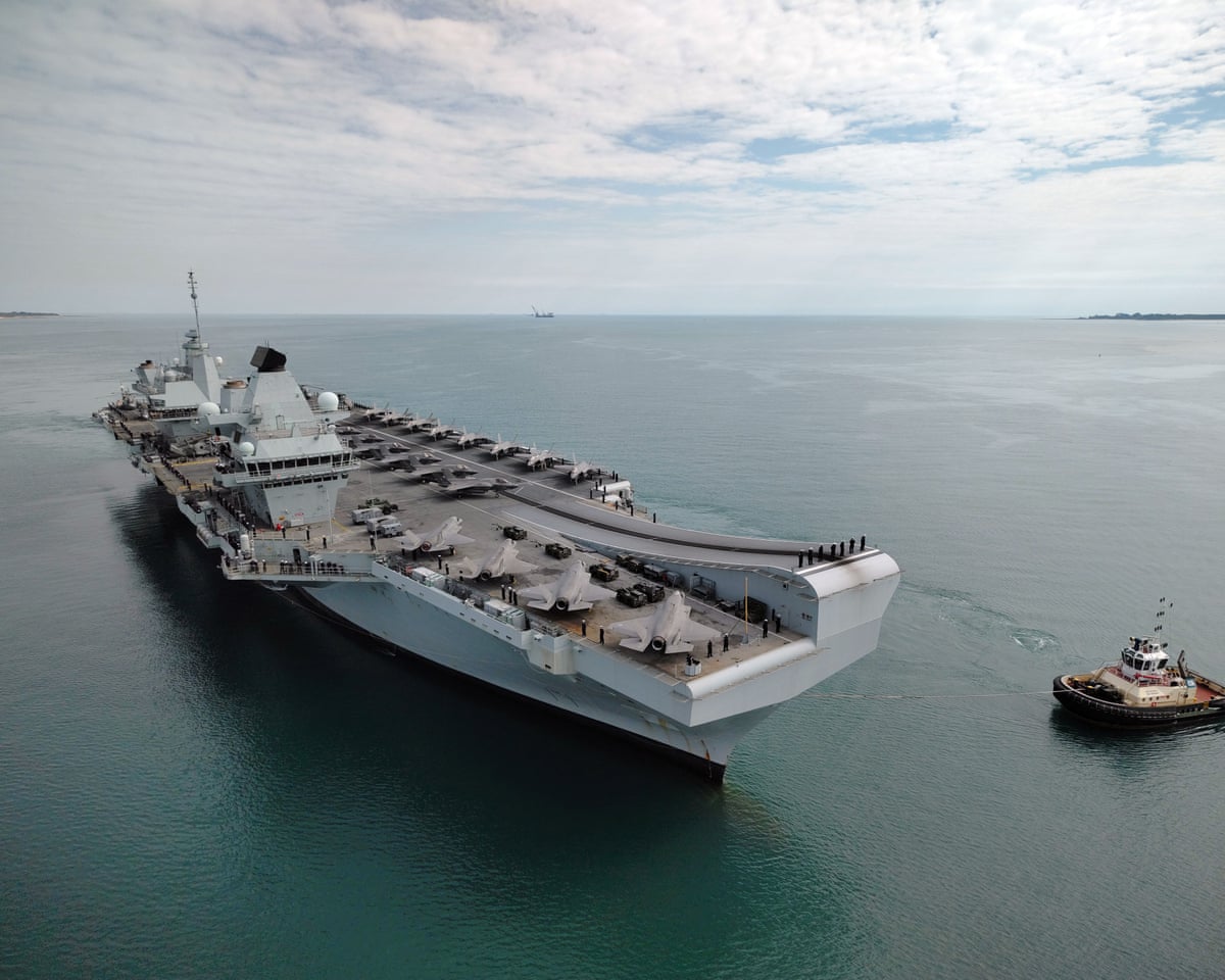 The HMS Prince of Wales departs from Darwin, Australia, after having taken part in a major military exercise.