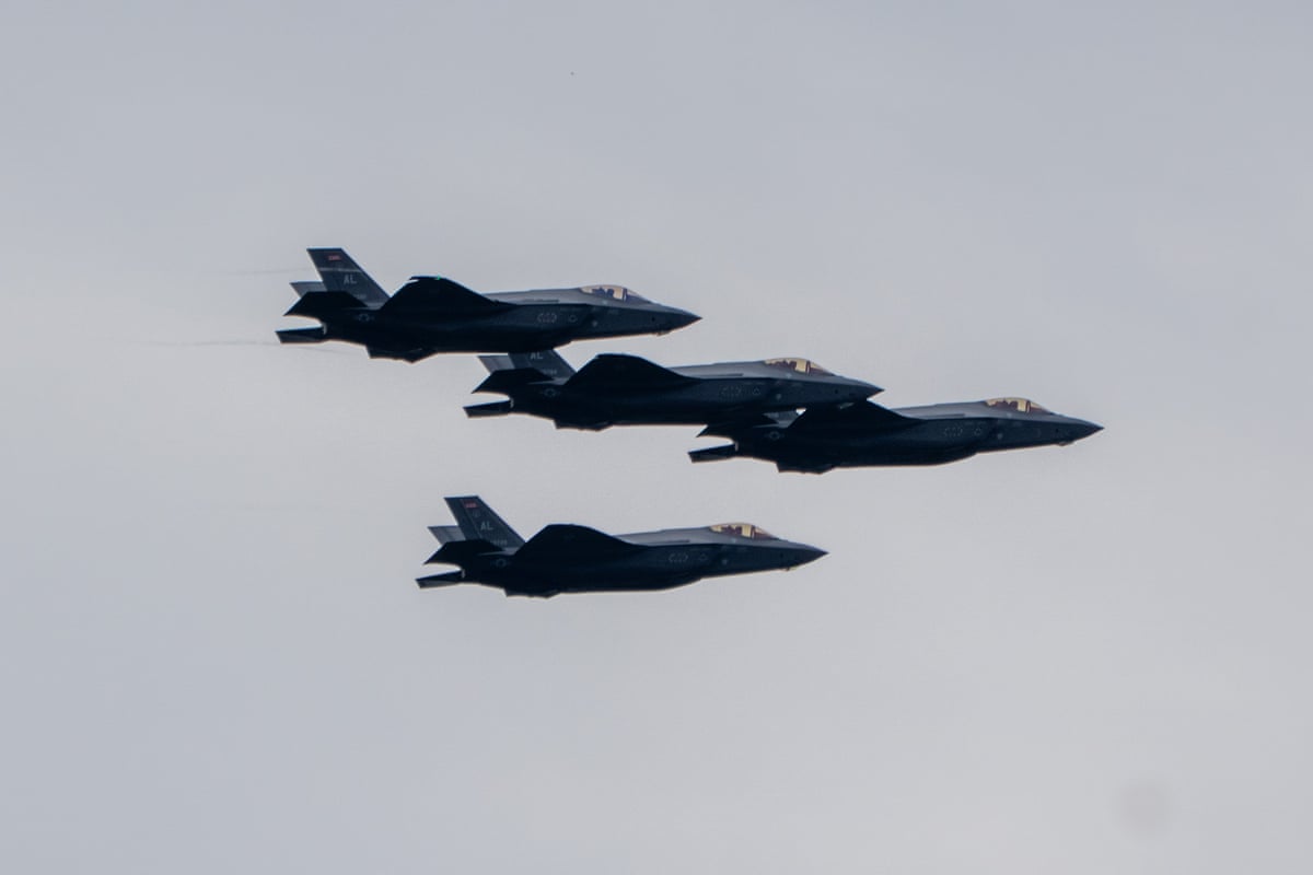 A flight of F-35 fighter jets