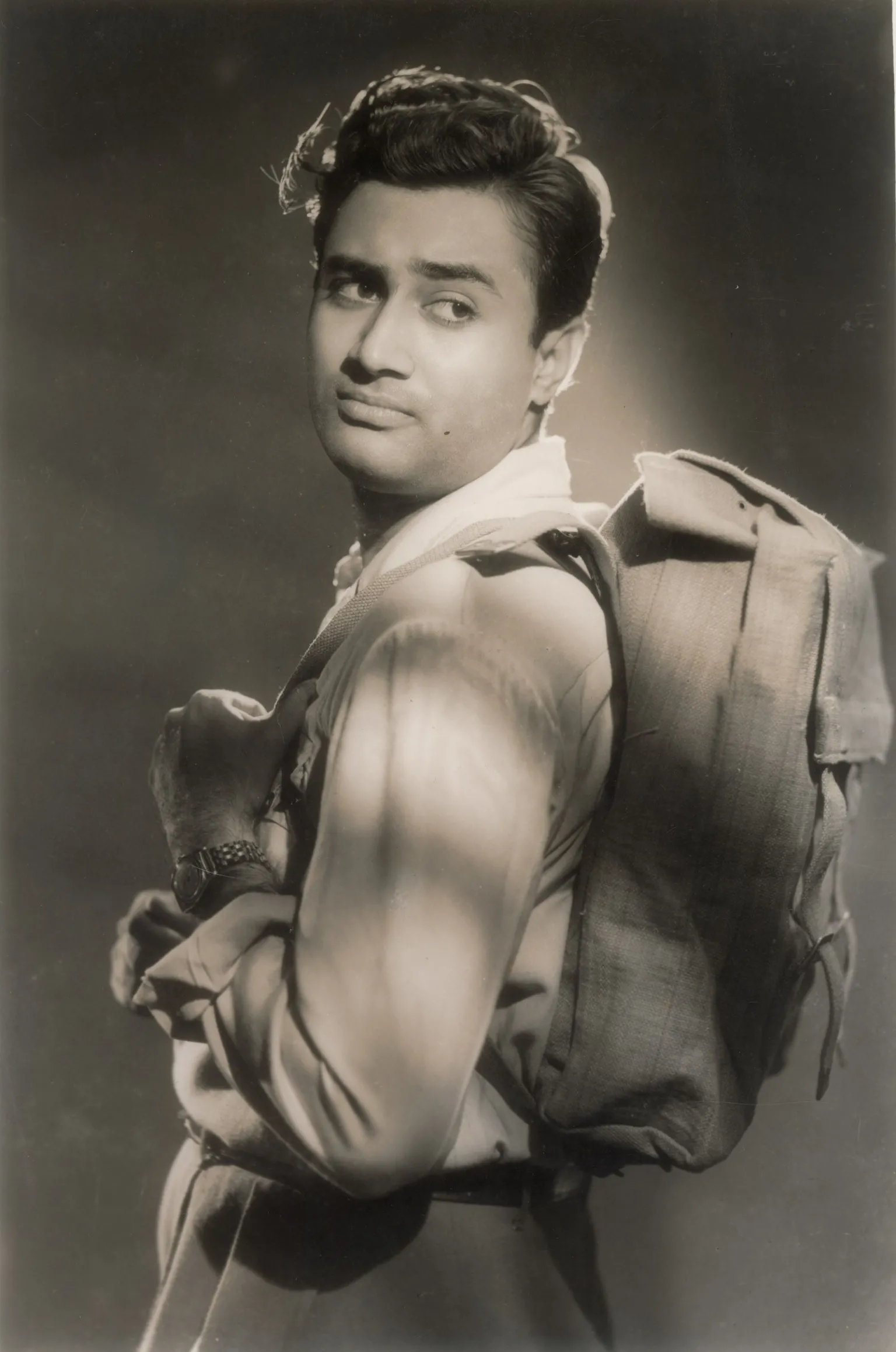 DAG Black and white photograph of Dev Anand by JH Thakker (1923–2003) on Silver gelatin print on paper, 1950-60s.