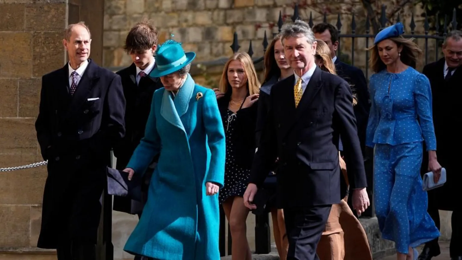  Anne walking with Edward and Tim Laurence 
