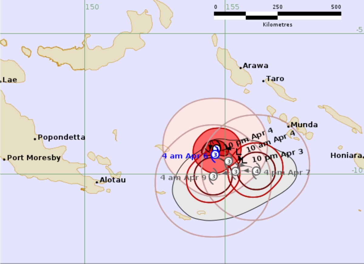 Tropical Cyclone forecast Track Map QLD